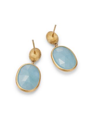 18K White & Yellow Gold Siviglia Aquamarine & Diamond Cluster Drop Earrings