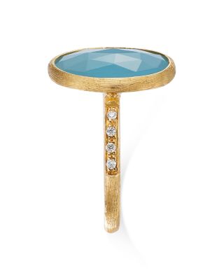 18K Yellow Gold Siviglia Aquamarine & Diamond Statement Ring