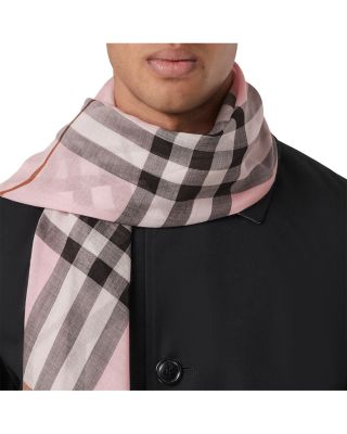 Lightweight Check Wool Silk Scarf