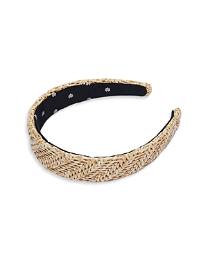 Shop Lele Sadoughi Bessette Raffia Headband In Tan