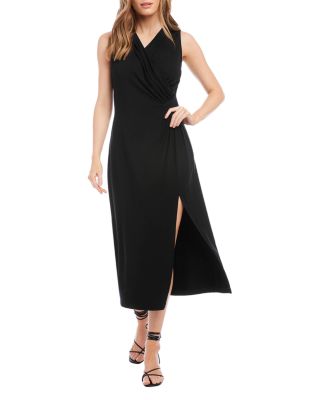 Faux Wrap Midi Dress