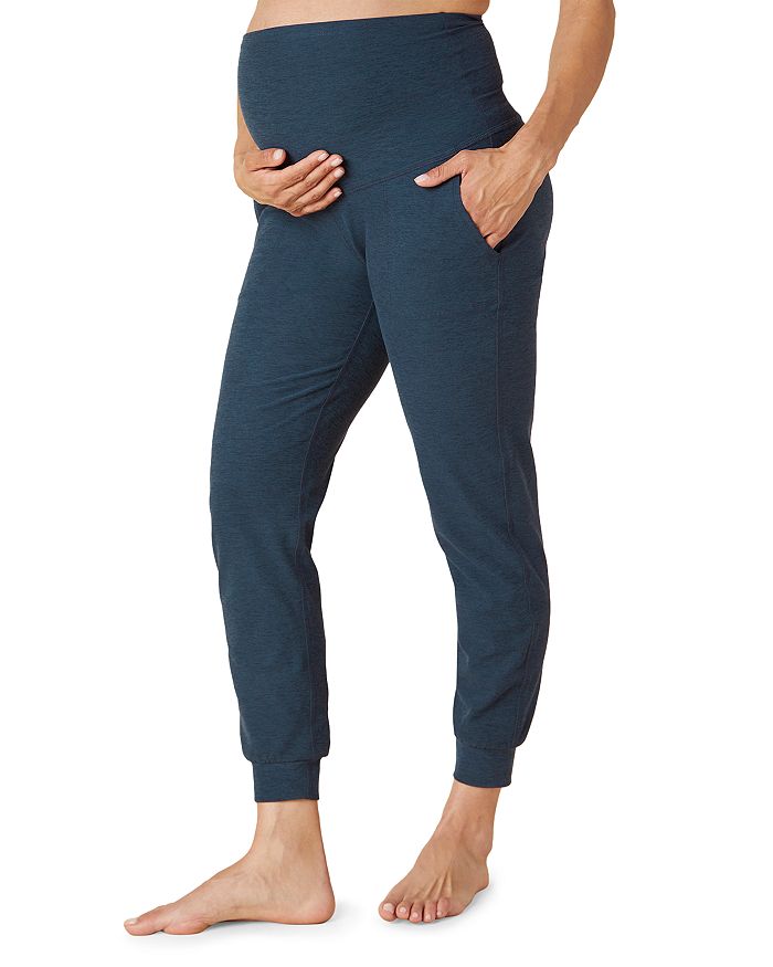Beyond Yoga Space Dyed Maternity Joggers In Nocturnal Navy