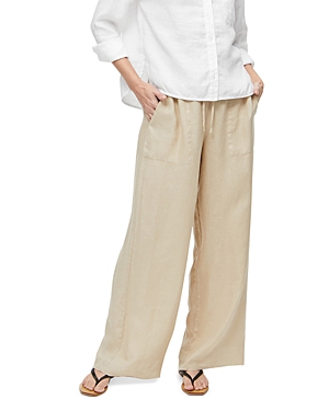 MICHAEL STARS JULES LINEN WIDE LEG DRAWSTRING PANTS