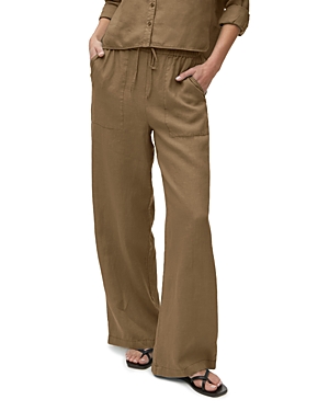 Michael Stars Jules Linen Wide Leg Drawstring Pants In Dolma