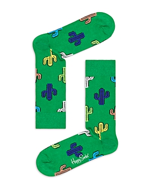 Shop Happy Socks Cactus Crew Socks In Green