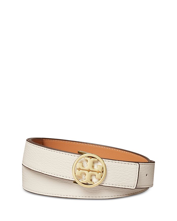 TORY BURCH REVERSIBLE LEATHER LOGO BELT 