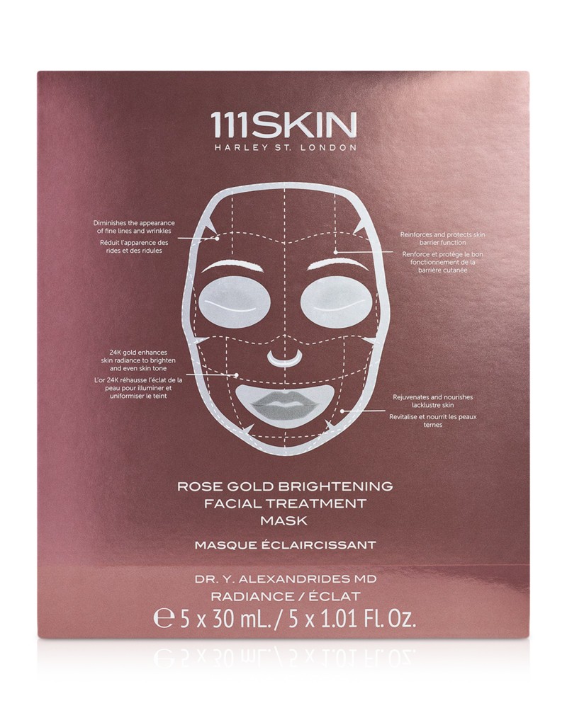 111skin Rose Gold Brightening Facial Treatment Mask Box, 5 Piece