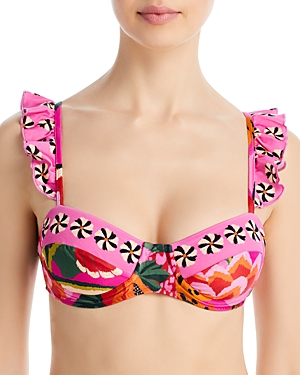 Farm Rio Leopard Forest Print Underwire Bikini Top