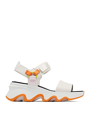 Shop Sorel Women's Kinetic Impact Y Strap Platform Sandals In Sea Salt