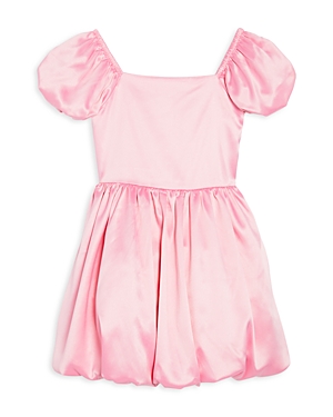 Us Angels Girls' Puff Sleeve Bubble Hem Dress - Little Kid In Bubblegum