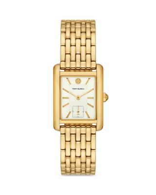 Tory Burch Women's The Miller Square Green Leather Strap Watch