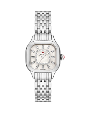 Shop Michele Meggie Diamond Watch, 29mm In Silver