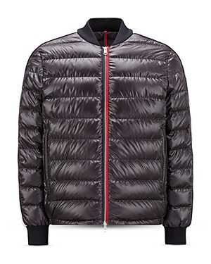 Moncler Arroux Feather Padded Bomber Jacket In Black