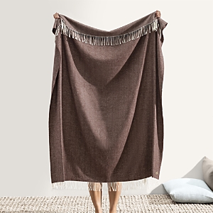 Shop Lands Downunder Landsdown Under Herringbone Cotton Blend Throw In Chocolate