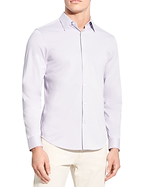 Shop Theory Sylvain Structure Knit Regular Fit Shirt In Misty Haze