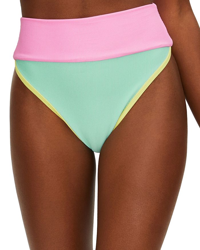 Beach Riot Emmy Colorblock Bikini Bottom In Pastel Mac