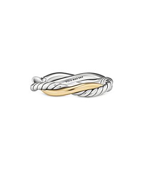 David Yurman - Petite Infinity Band Ring in Sterling Silver with 14K Yellow Gold