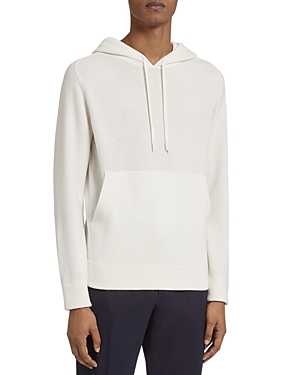 Zegna Oasi Cashmere Pullover Hoodie In White