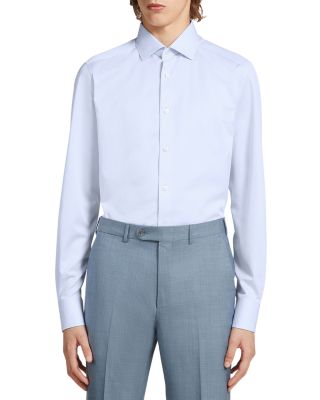 Zegna - Micro Striped Trecapi Tailored Fit Long Sleeve Shirt Brand Name