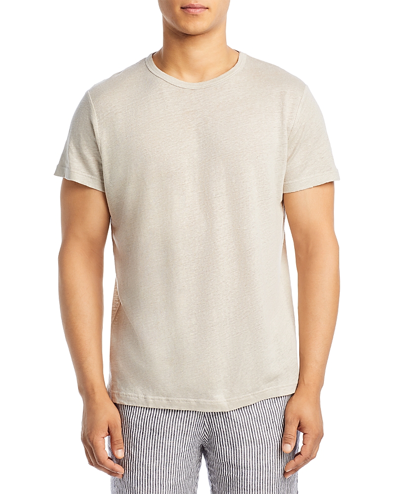 Alex Crane  Sun Regular Fit Linen Tee In Bone
