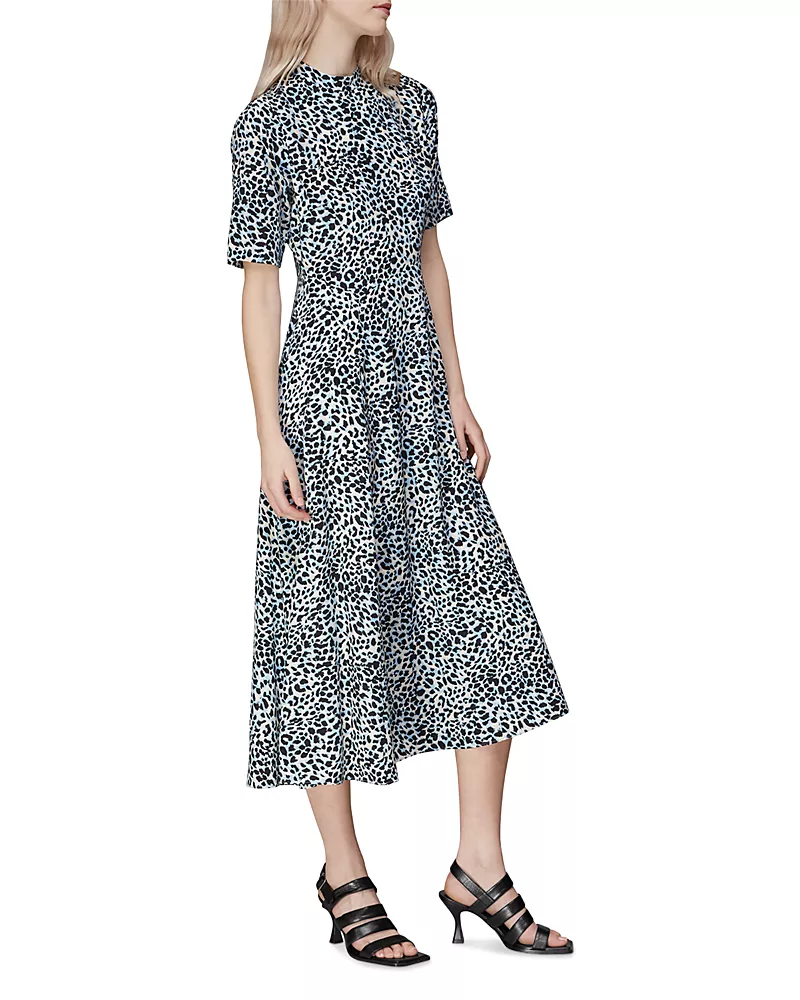 Whistles Abstract Cheetah Silk Dress