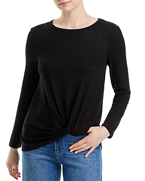 B Collection By Bobeau Twist Front Scoop Neck Top In Black