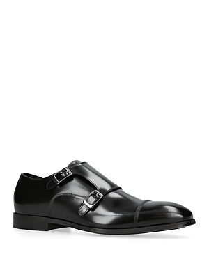 Kurt Geiger London Men's Harry Double Buckle Monk Strap Cap Toe Dress Shoes