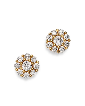 Bloomingdale's Diamond Flower Stud Earrings In 14k Yellow Gold, 0.50 Ct. T.w. - 100% Exclusive In White/gold