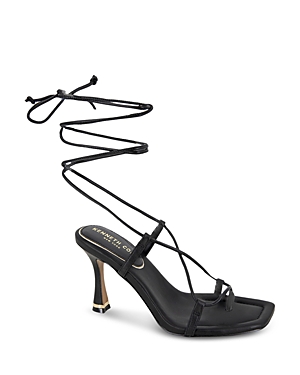 Shop Kenneth Cole Women's Belinda Ankle Tie High Heel Sandals In Black Pu