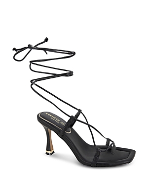 Kenneth Cole Women's Belinda Ankle Tie High Heel Sandals In Black Pu