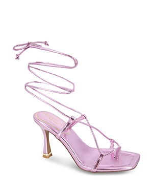 Shop Kenneth Cole Women's Belinda Ankle Tie High Heel Sandals In Lavender Pu