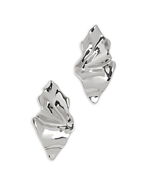 Shop Alexis Bittar Crumpled Earrings In Silver