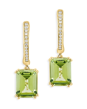 Bloomingdale's Peridot & Diamond Accent Drop Earrings In 14k Yellow Gold - 100% Exclusive In Green/gold