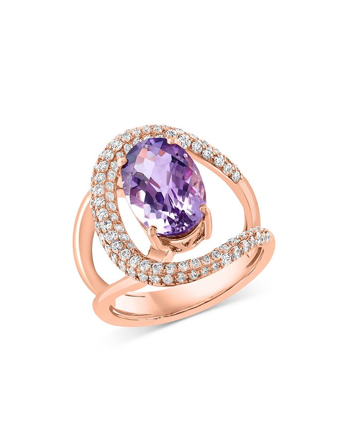 Bloomingdale's - Pink Amethyst & Diamond Open Ring in 14K Rose Gold - 100% Exclusive