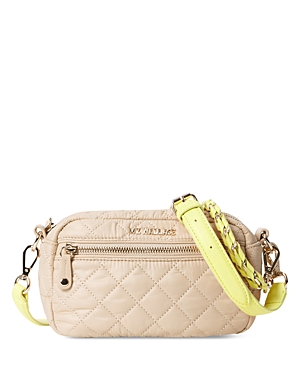 Mz Wallace Crosby Mini Convertible Camera Crossbody Bag In Buff/light Gold