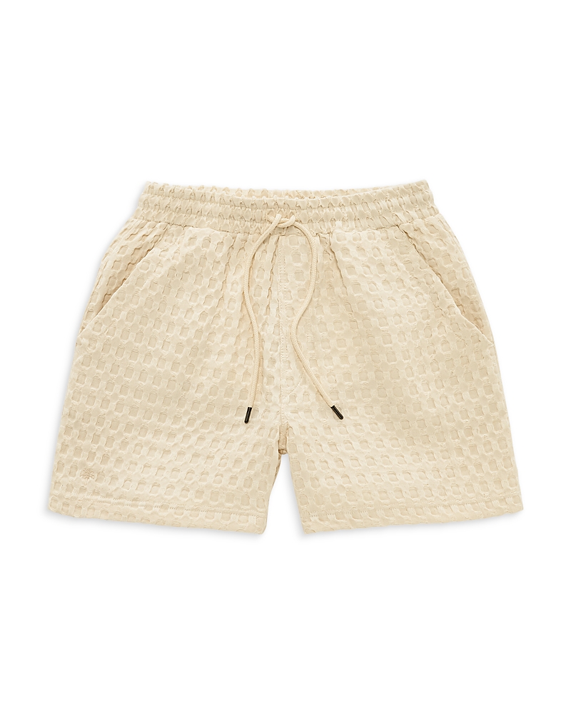 Oas Porto Waffle Knit Cotton Shorts In Off White