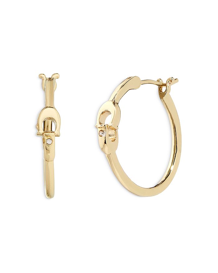 COACH Interlocking Logo Hoop Earrings Bloomingdale s