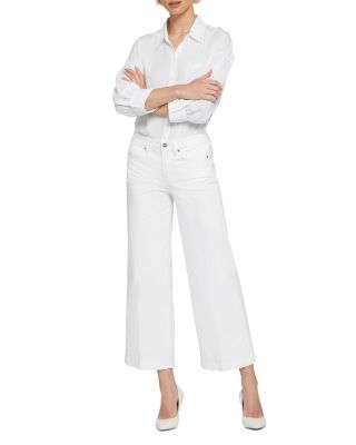 Teresa High Rise Ankle Wide Leg Jeans in Optic White
