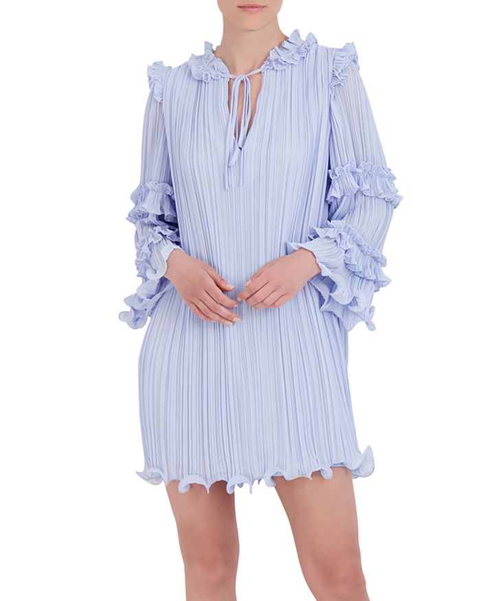 BCBGMAXAZRIA Pleated Ruffled Dress | Bloomingdale's