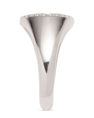 Ralph Lauren Sterling Silver Cubic Zirconia Logo Signet Ring