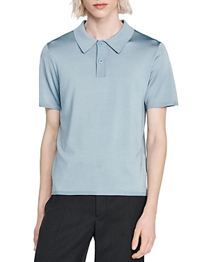 Sandro Pablo Polo-style Sweater In Light Blue