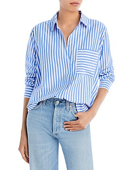 FRENCH CONNECTION - Thick Stripe Relaxed Fit Popover Shirt 
