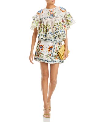 FARM Rio Summer Garden Clip Dot Blouse & Summer Garden Mini Skirt |  Bloomingdale's Women