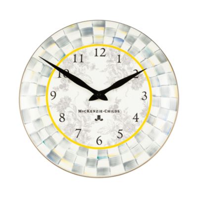 Sterling Check Enameled Wall Clock