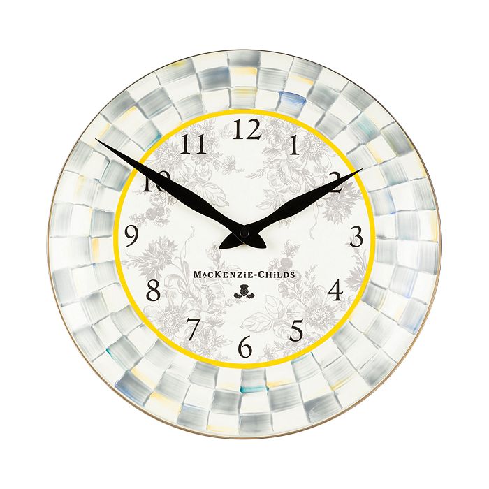 MackenzieChilds Sterling Check Enameled Wall Clock Bloomingdale's