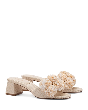 Larroude Brigitte Block Heel Sandal In Natural