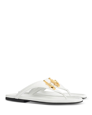 Jw Anderson 10mm Anchor Leather Thong Sandals In White