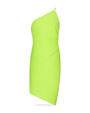 Milly Naya One-shoulder Asymmetric Dress In Chartruese