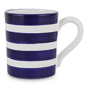 Shop Vietri Amalfitana Stripe Mug In Dark Blue