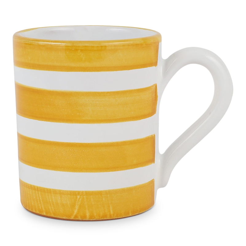 Vietri Amalfitana Striped Mug In Yellow